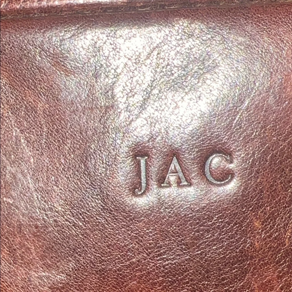 Vintage Manufactus Brown Leather Briefcase with Dual Top Handles